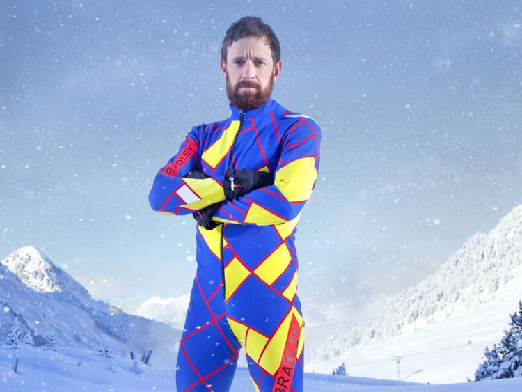 Undated file handout photo issued by Channel 4 of Sir Bradley Wiggins who has pulled out of winter sports show The Jump after breaking his leg. PRESS ASSOCIATION Photo. Issue date: Sunday February 12, 2017. Britain&#39;s most decorated Olympian said he was &#34;gutted&#34; that the injury forced him out of the competition. See PA story SHOWBIZ TheJump. Photo credit should read: Steve Brown/Channel 4/PA Wire NOTE TO EDITORS: This handout photo may only be used in for editorial reporting purposes for the cont