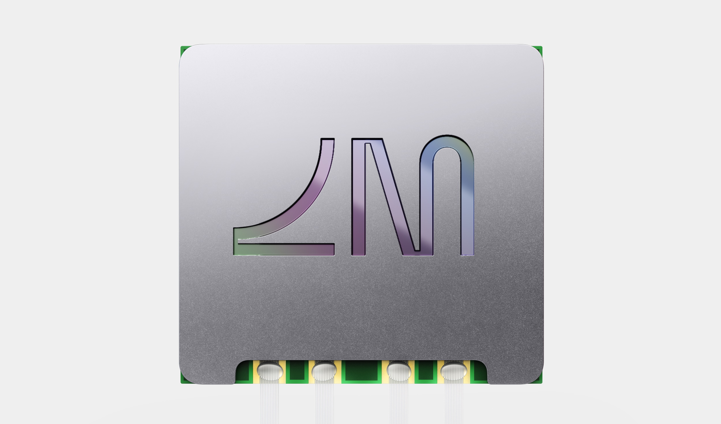 A Lightmatter chip with its logo on the side.